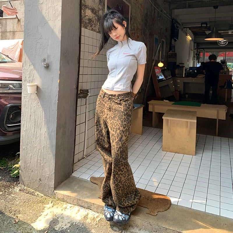 Leopard jeans