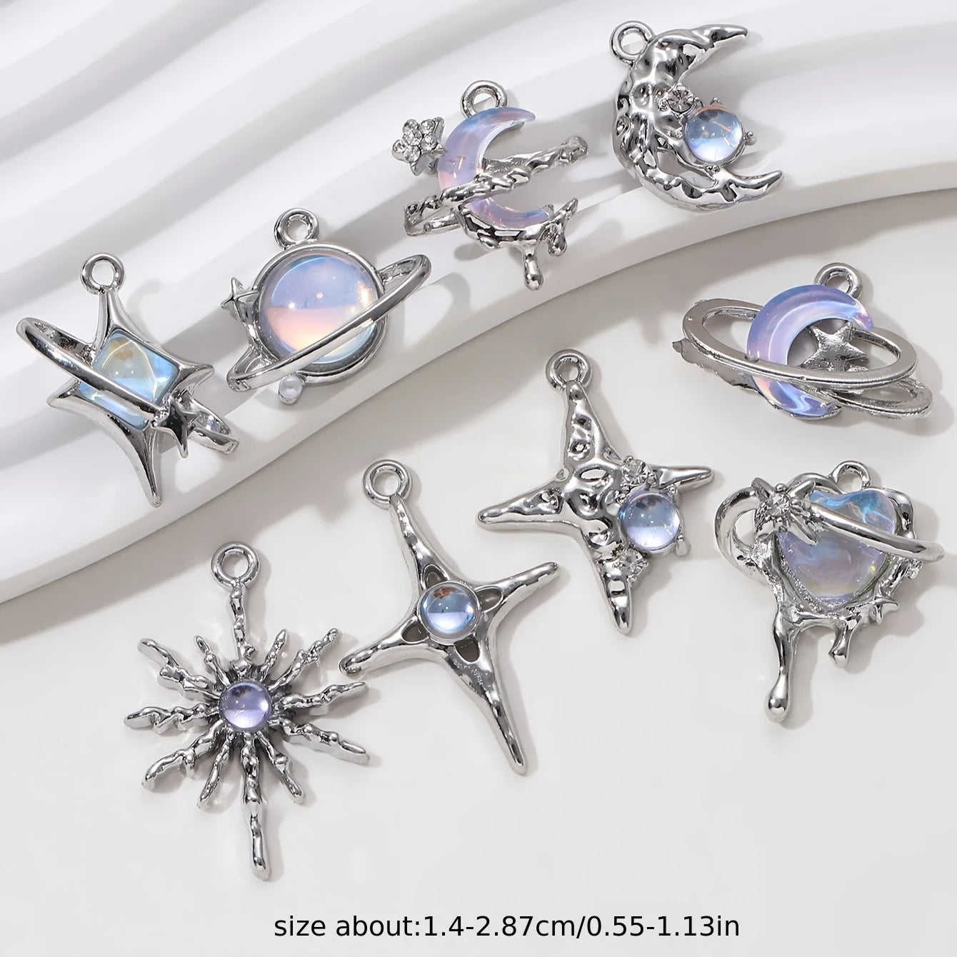 Star Moon Enamel Charms